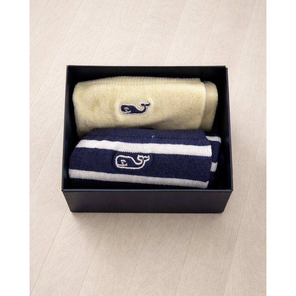 Vineyard Vines Socks 2 Pack Whale Logo One Size Gift Set New With Box
